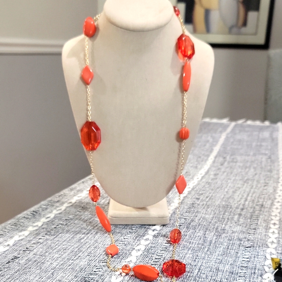 Lane Bryant Elegant Gold And Orange Necklace 38 21$